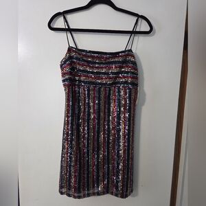Multicolor Sequin Striped Dress NWT